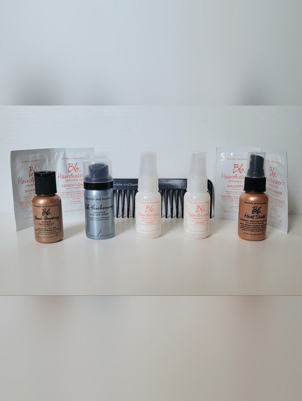 Bumble & Bumble B&B Travel Hair, Plumping Mask, Texture Spray, Oil, Heat Shield